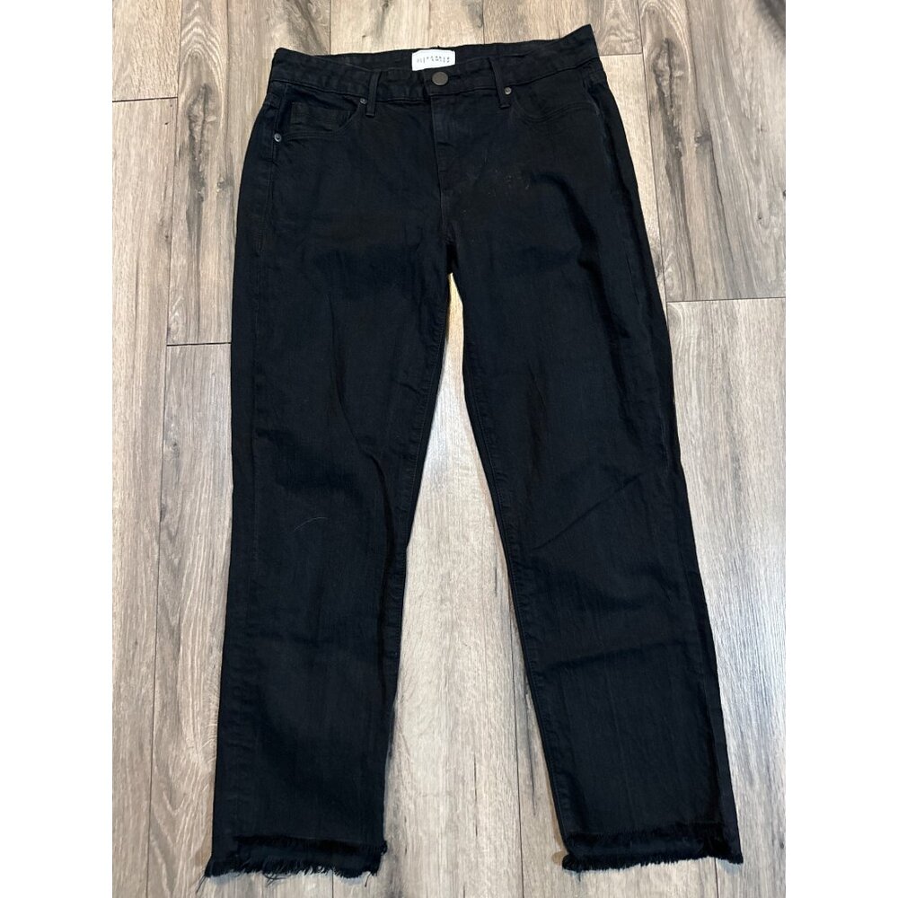 Parker Smith Black High-Waisted Frayed Step Hem Jeans Size 26